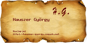 Hauszer György névjegykártya